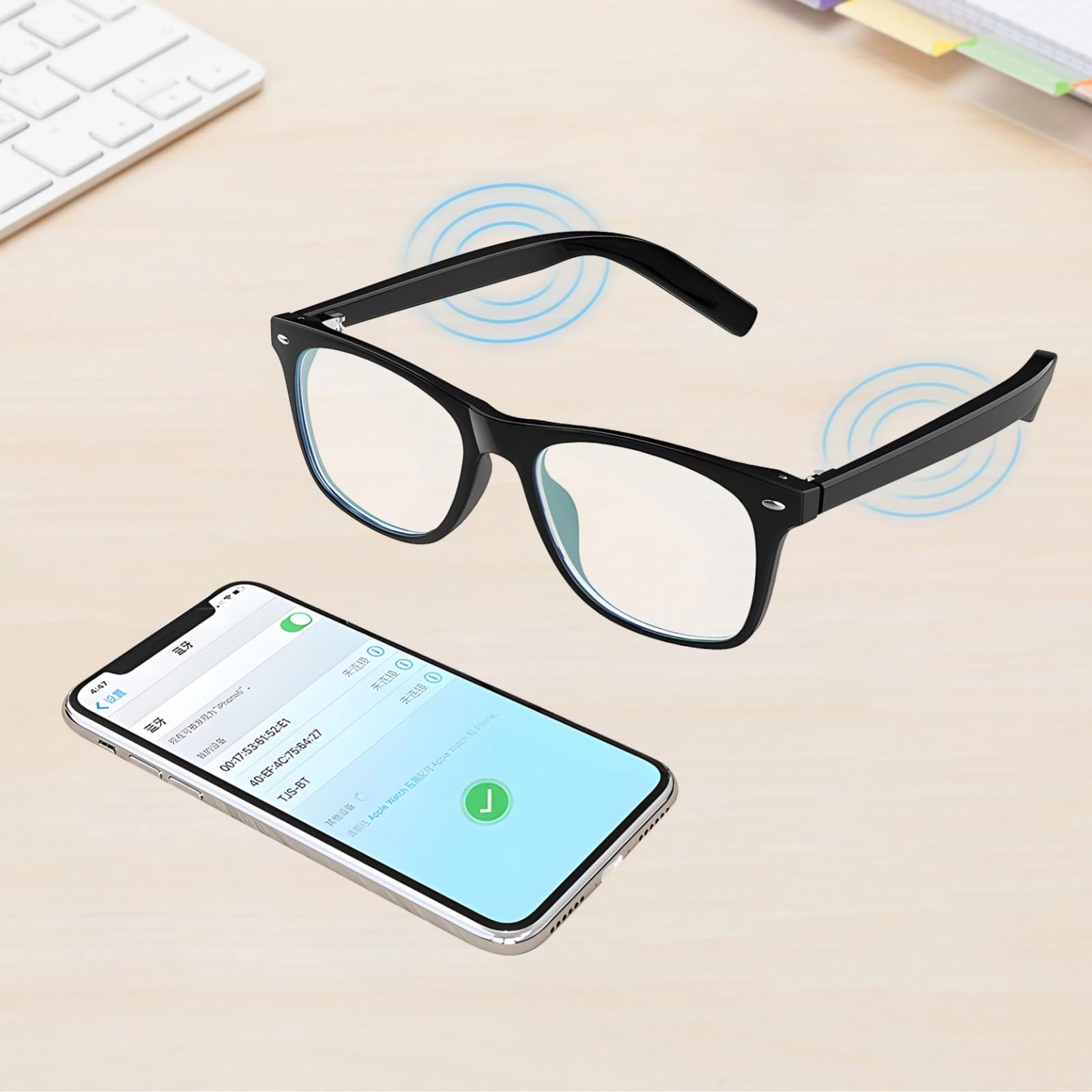 Occhiali da sole BT intelligenti, senza fili, con controllo vocale, funzione a distanza fotografica, design di ricarica adsorbente staccabile