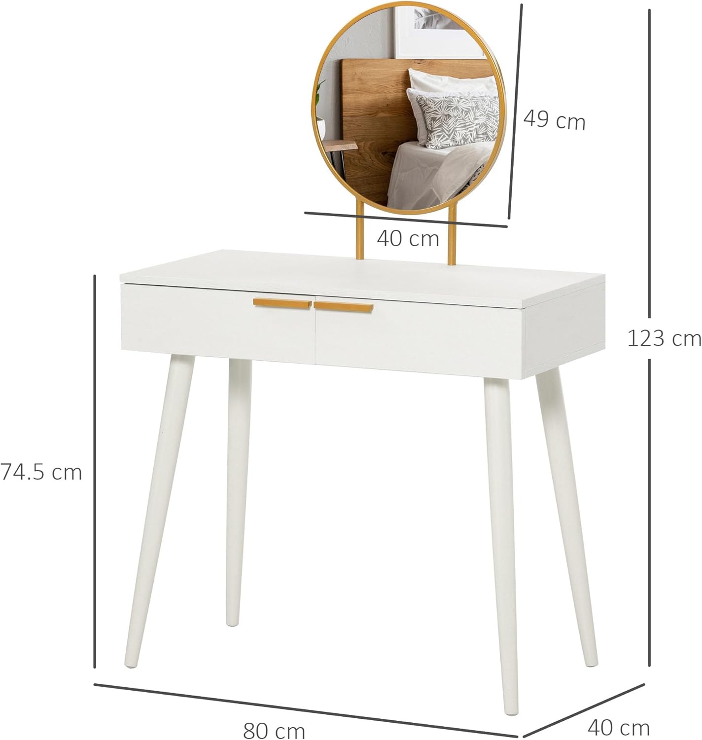 Dimensions of HOMCOM Modern Dressing Table