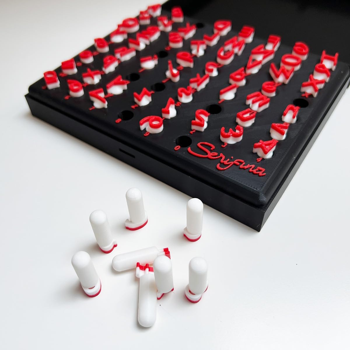 Full Set of SERIFINA Pottery and Cake Decorating Lettering Stamps Upper and Lower Case 10mm Comic Sans Including Storage Case