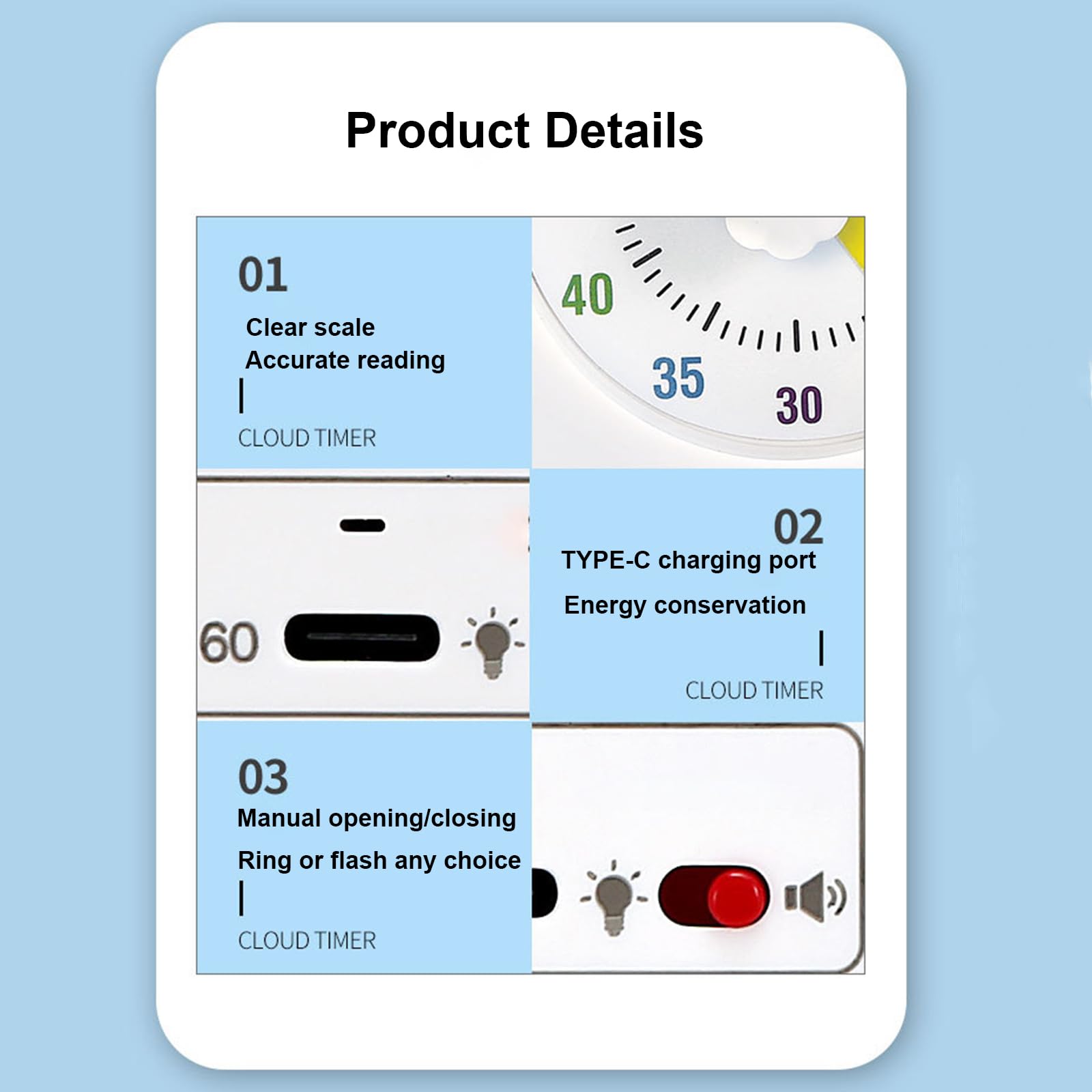 Visual Kids Visual Timer Visual Timer With Night Light, 60 Minute ...