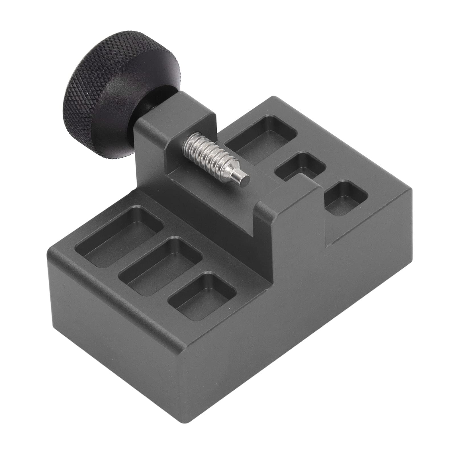 Omabeta Juego de Prensa de Hebilla de Reloj, Herramienta de Aleación de Aluminio de Primera Calidad para Ajuste de Correa, Kit de Reparación para el Hogar, 1 Herramienta, 6 Moldes