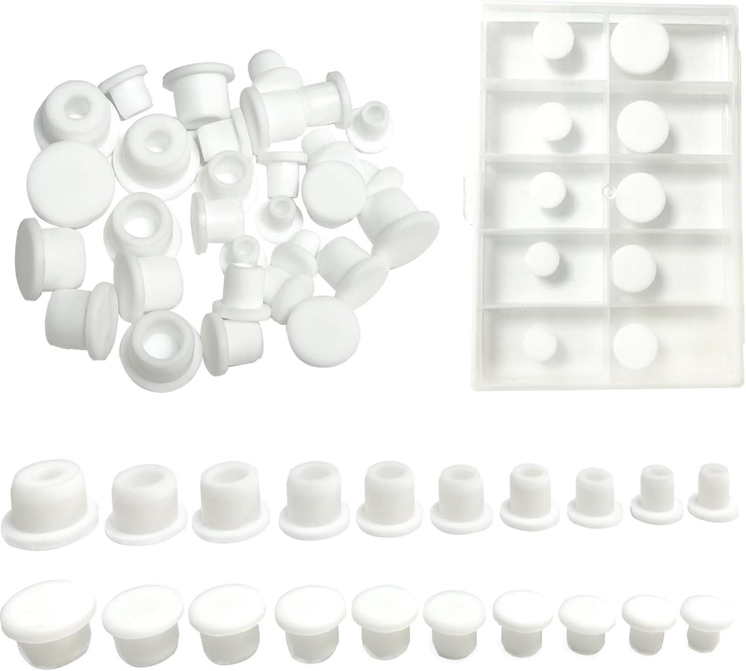 30 Pcs Silicone Salt and Pepper Stoppers Plugs,10 Size Salt and Pepper Shaker Stoppers Replacement Stoppers for Salt and Pepper Shakers Bottle Stoppers Plugs for a Secure Seal on Various Container