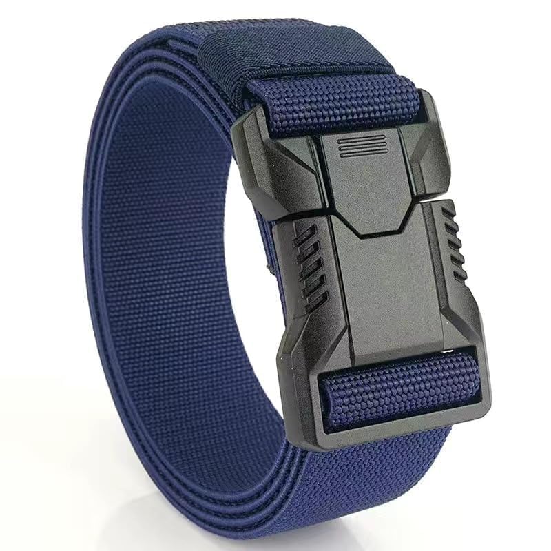 Tactical Nylon Web Belt, Military Style Quick-Release Buckle, Canvas Elastic Belt, Black Grey Khaki4