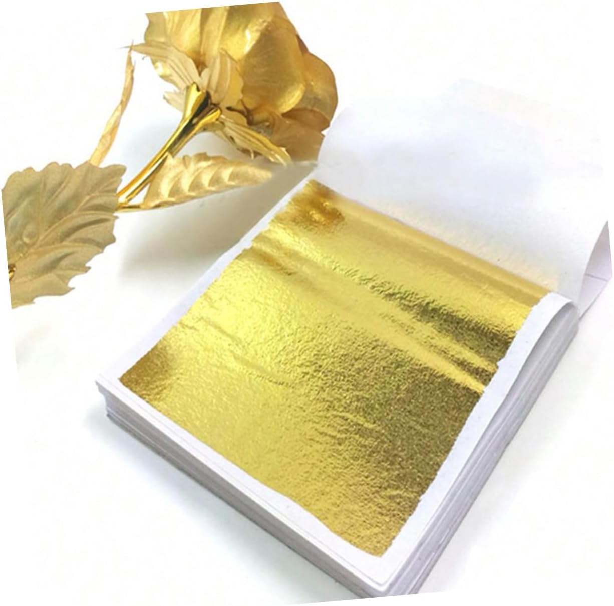 Housoutil 1bag Imitation Gold Foil Sheets Gold Leaf Sheets for Crafts DIY Glitter Craft Foil for Art Projects