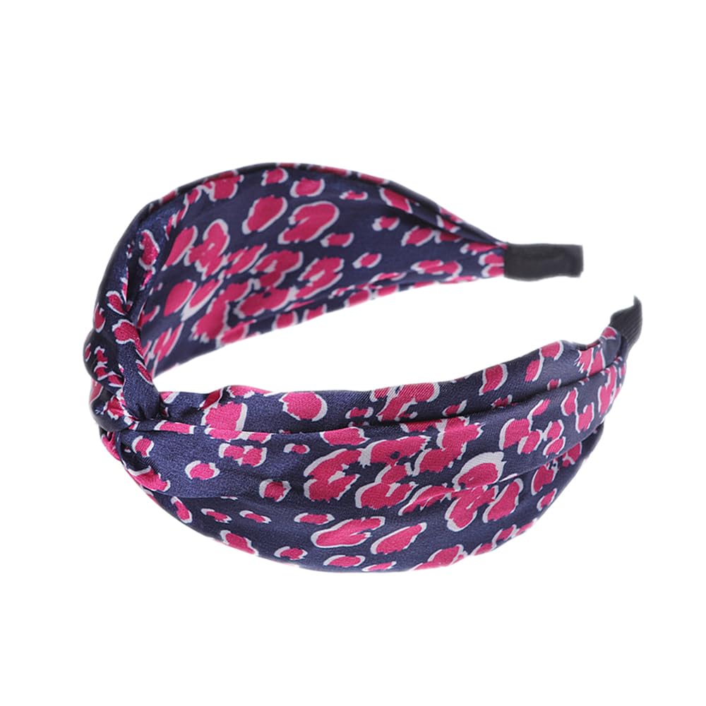 3Pcs Women Wide Headbands Non Slip Fabric Hairbands Elastic Twist Headband Wide Bow Knot Headwrap Alice Hair Bands for Women Uk (Leopard headband) - Image 4
