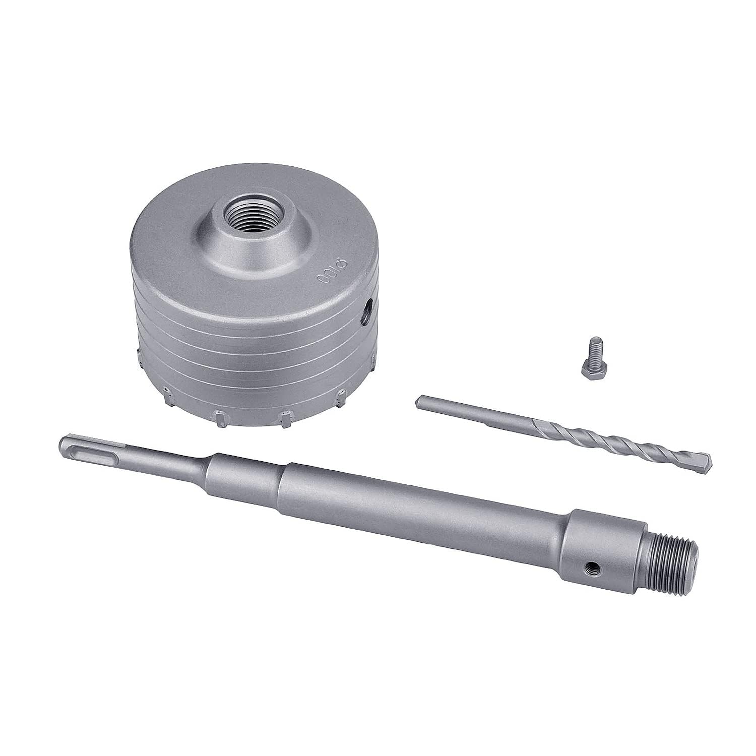 UPTODATETOOLS 100mm 4 inch Concrete Hole Saw with 300mm SDS Plus Shank Connecting Rod,Tungsten Carbide Teeth Cement Hole Saw for Cement Brick Concrete Stone Wall 100mm-picture-3