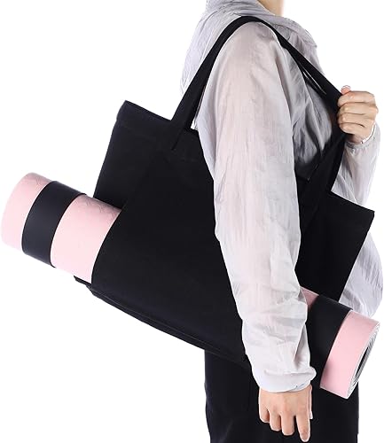 Vista 6 de Conjunto de bolsa de yoga Halloscume para mujeres que incluye bolsa tote para esterilla de yoga, banda de resistencia Booty, calcetines deportivos