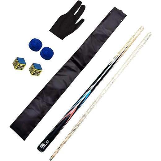 JBB Billiards Pool Cue Stick and Snooker Cue Stick Half Joint Cue Stick - 9 mm with Combo