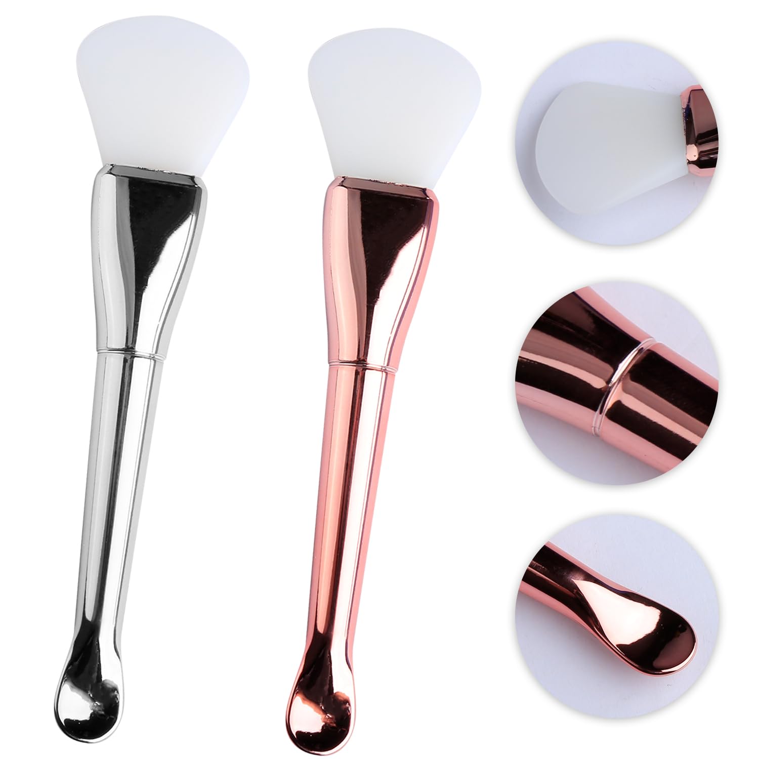 Bojueshaw 2pcs Face Mask Brush,Hairless Silicone Cosmetic Scrapers,Soft Face Mask Applicator,Skin Care Beauty Tool for Facial Mud,Clay Mask,DIY - Image 3