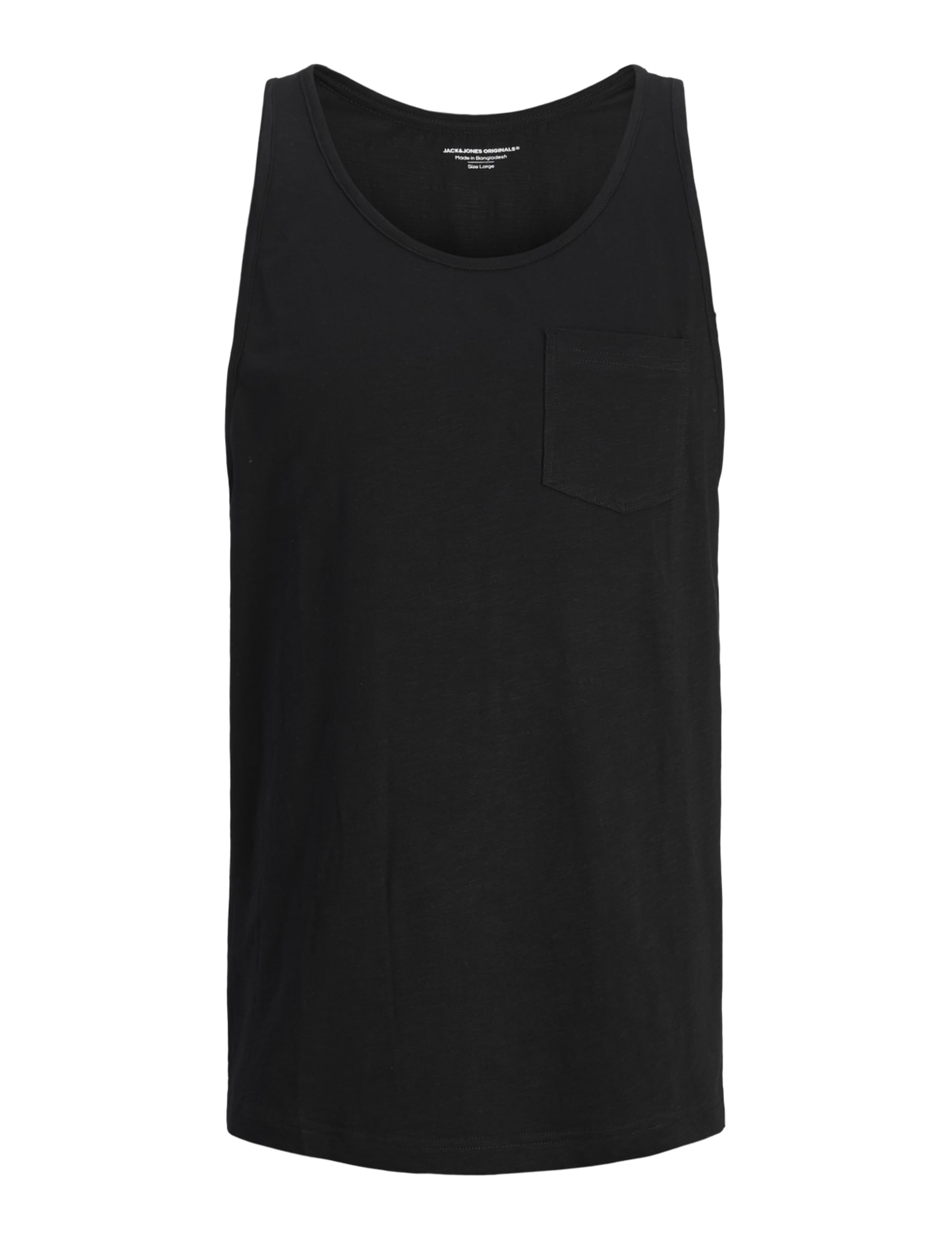 Jack & Jones Men's Black Jorvarenna Slub Tank Top, M