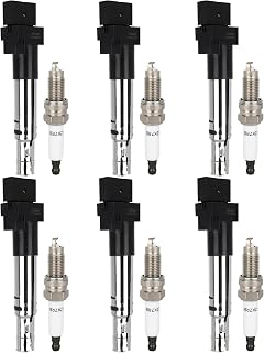 ECCPP UF616 & 7090 Ignition Coil&Iridium Platinum Spark Plugs Set of 6