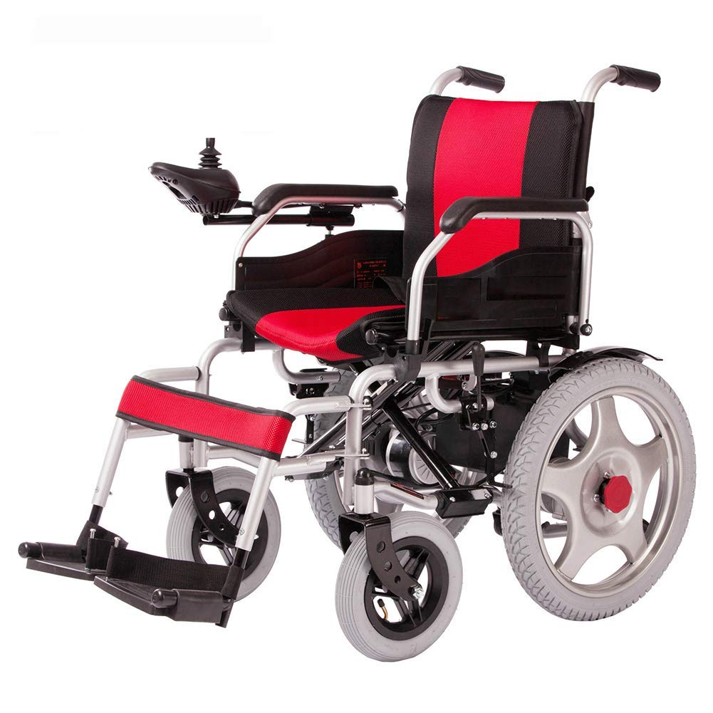 Sedia a rotelle elettrica per impieghi gravosi, Pieghevole, Pieghevole e Leggera, Portatile Powerchair con Cintura di Sicurezza, Alimentazione elettrica o manipolazione Manuale, sc
