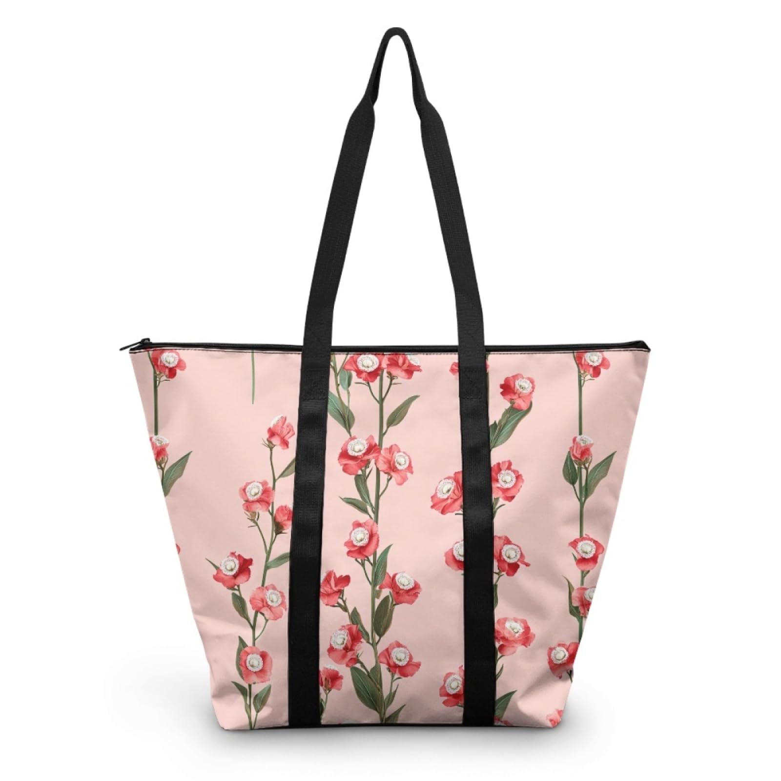Tote Bag Tela Bolsas de Tela Poliéster Bolso de Mano de Mujer Reutilizable Bolsa Compra Plegable Tote Bag Cremallera Bolso Viaje Duradero Totebag