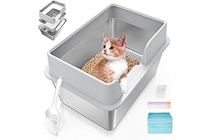 Stainless Steel Pine Pellet Sifting Litter Box for Optimal Hygiene