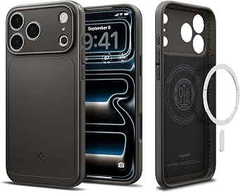 Spigen for iPhone 17 Pro Case, Thin Fit MagFit [TPU Covered Camera Control] [Compatible with MagSafe] - Gunmetal