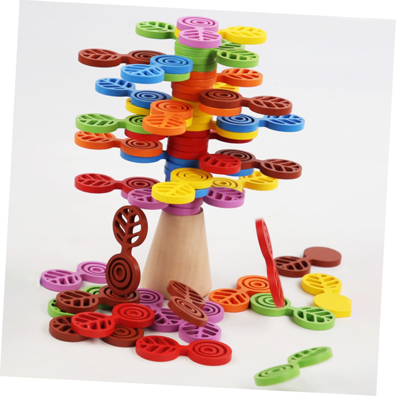 BESPORTBLE Blocs pour Bébé en Bois Éducatifs Design Rotatif, Jouet de Coordination Stimulant L'imagination et Développement Intellectuel pour Garçon et Filles Dès 3 Ans à Domicile