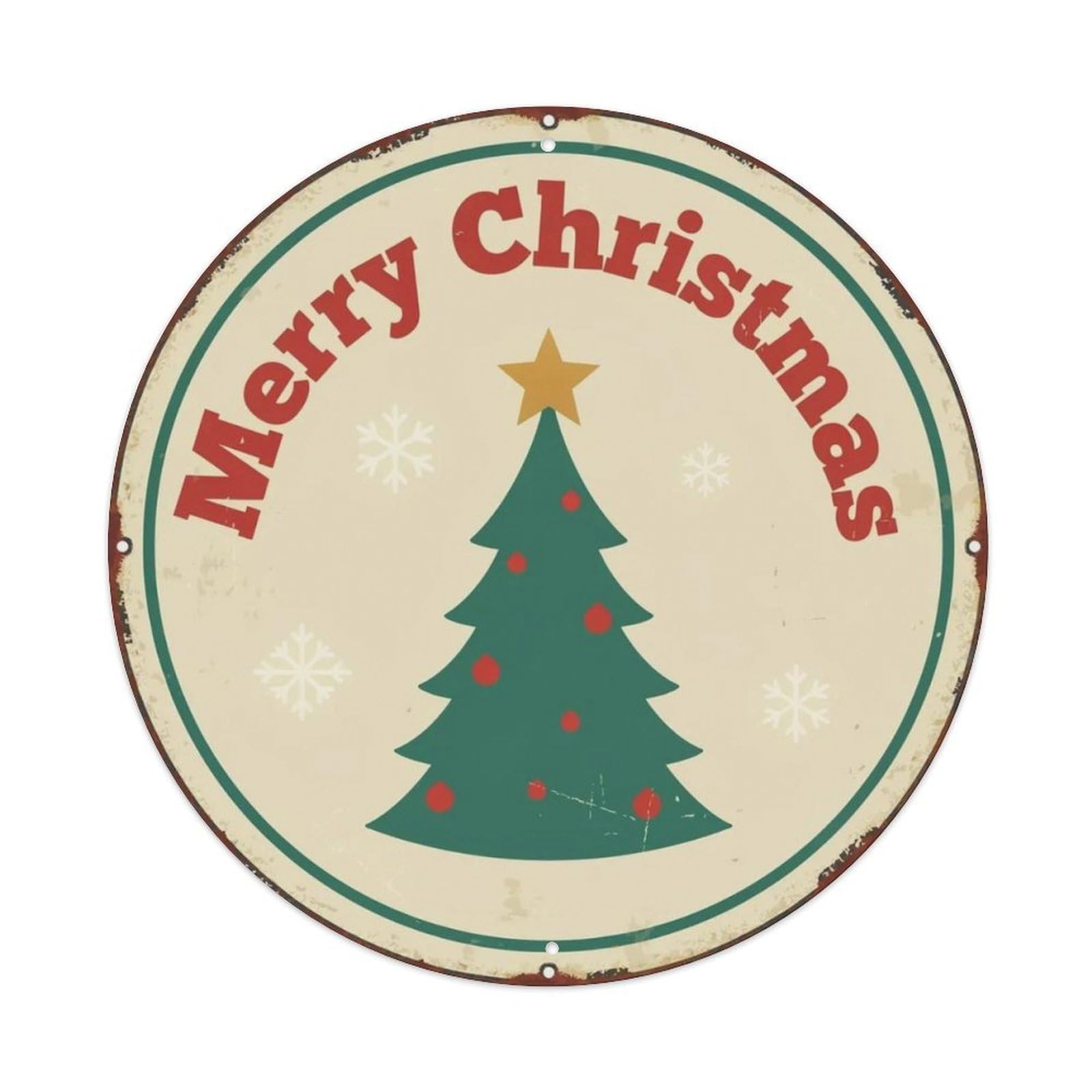 Merry Christmas Metal Tin Sign Plaque