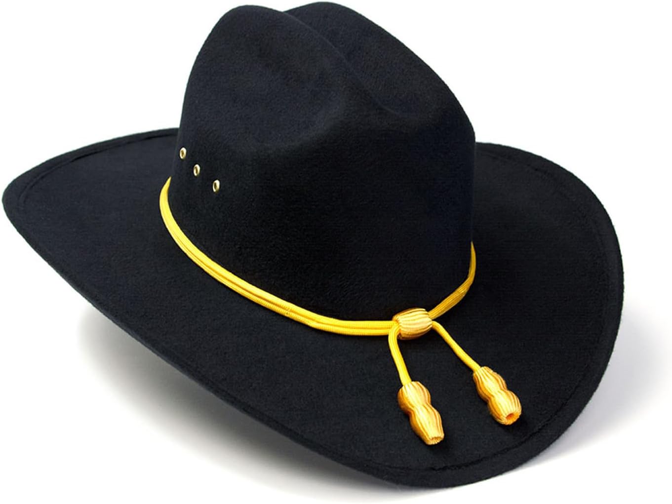 Western Express Black Felt Finish Cattleman Cowboy Hat with Cavalry Hat Band | Cowboy & Cowgirl Hats for Men and Women