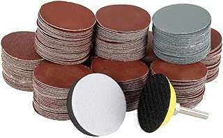 300pcs 2 Inches Sanding Discs Pad Kit for Drill Grinder Rotary Tools with Backer Plate Shank and Soft Foam Buffering Pad, Sandpapers Includes 80-3000 Grit