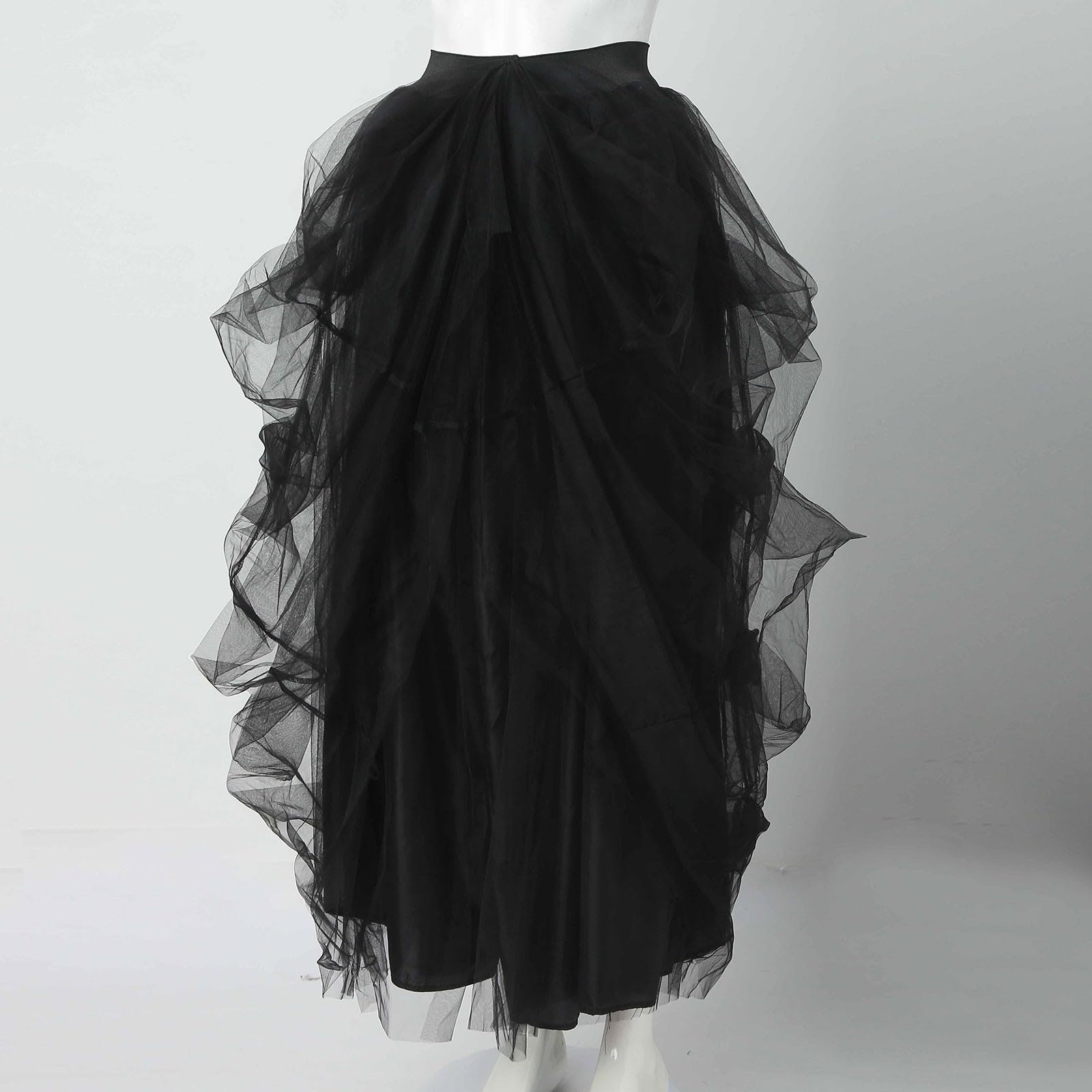SRZYMJ Damen Rock Tüll Unregelmäßig Unterrock Lagenrock Ballett Tutu Abschlussball Party Faltenkleid A-Linie Midirock High Waisted Rock Winterrock Damen sexy Minirock Damen für Sex