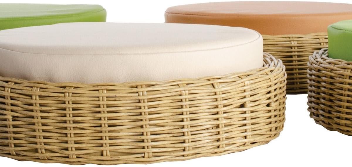 Kaplan Early Learning Washable Wicker Poufs - Set of 4