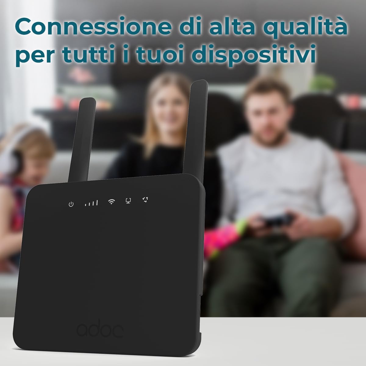 Router WiFi 4G portatile ADOC R46 Cat 6, WiFi fino a 300 Mbps