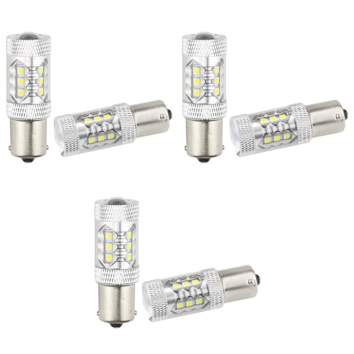 OUNONA 3 Juegos De Bombillas Led De 80 W 16 Smd Ba15s P21w Carcasa De Aluminio Luz De Señal De Freno 4 Unidades X 3