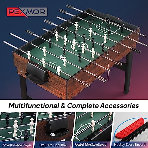 PEXMOR 10-in-1 Multi Game Set for Adults and Family, 48" Game Table with Hockey, Foosball, Pool, Ping Pong, Shuffleboard, Chess, Checkers, Bowling, Backgammon - Thumbnail 4