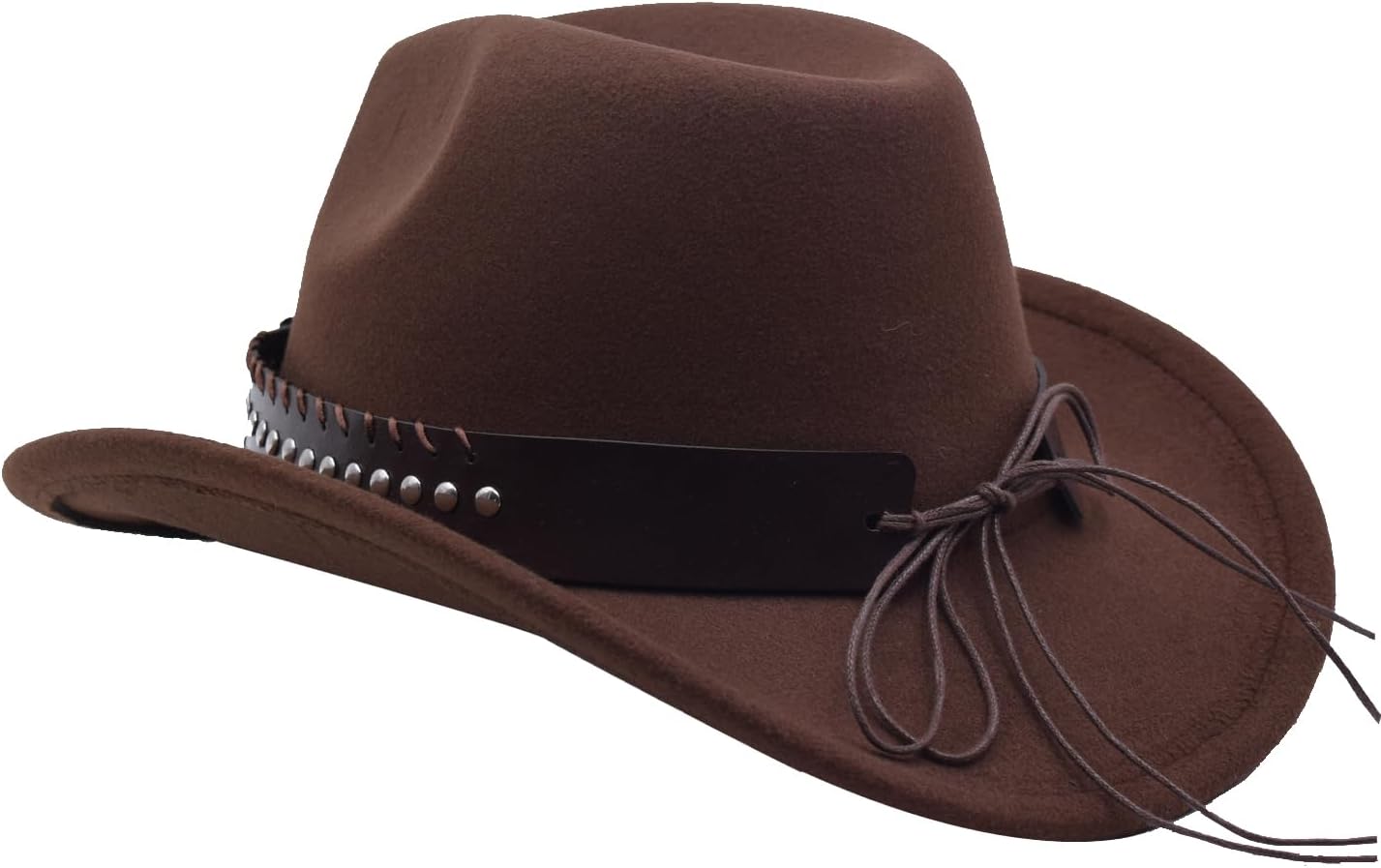 Unisex Western Cowboy Hat Fur Felt Cowgirl Hats Wide Brim with Belt Buckle - Image 6