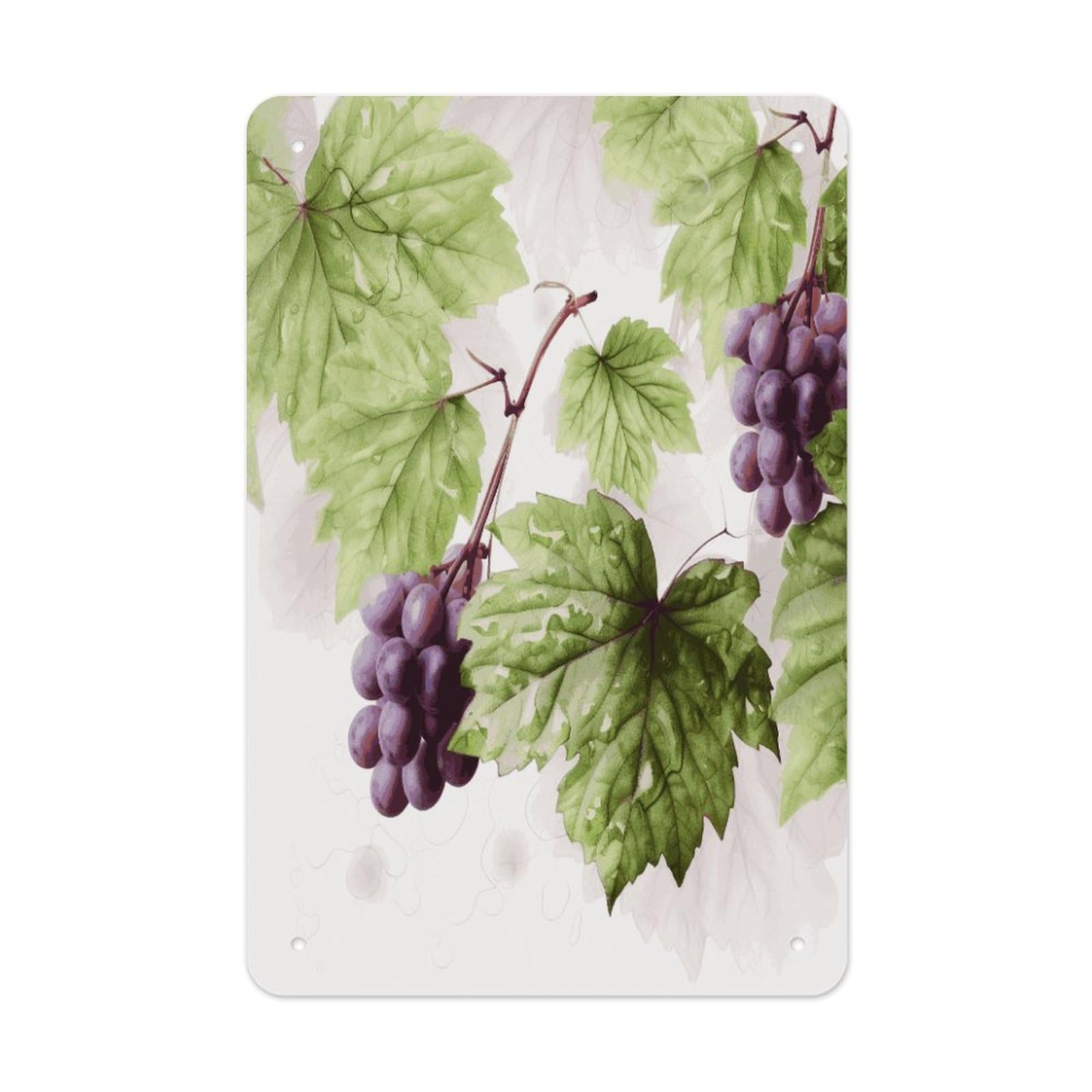 Beautiful Grape Leaves Metal Tin Sign Wall Decor Funny Retro Sign Weatherproof Metal Wall Art for Indoor Or Outdoor Retro Tin Signs for Kitchen Office Home Bar Decor 11.8 X 7.9 Inch
