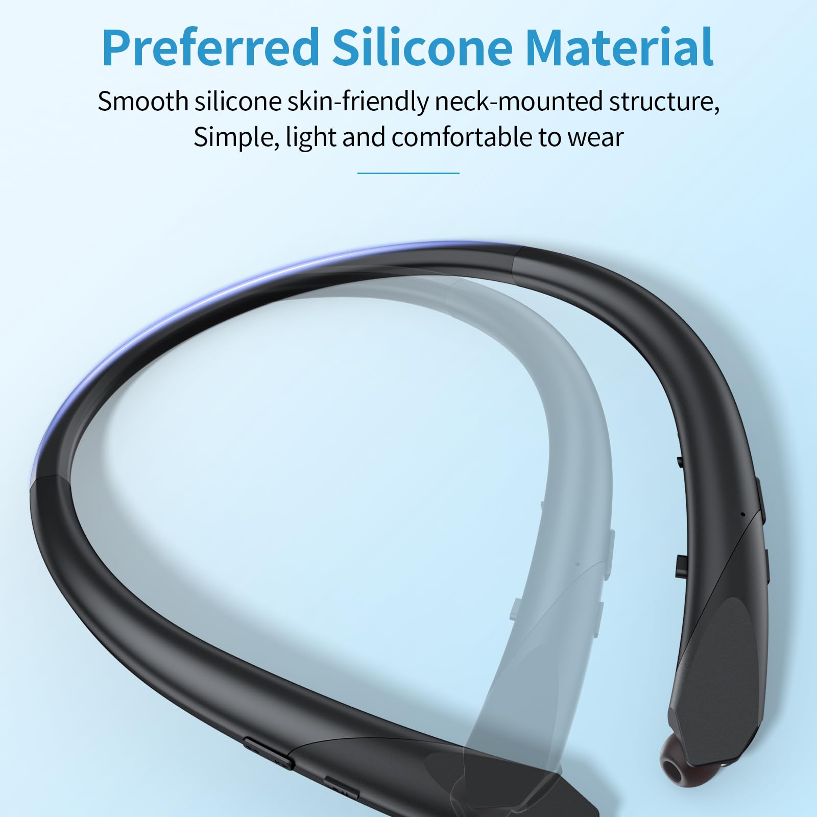 Cuffie Bluetooth aggiornate 2026 - Cuffie Bluetooth wireless con archetto da collo con auricolari retrattili, durata della batteria estesa e controlli intuitivi per sport, ufficio e viaggi