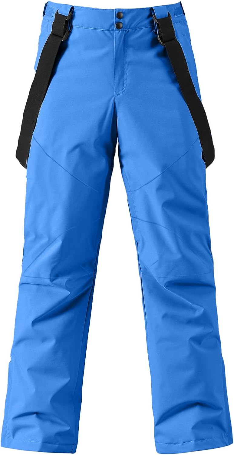 YEEFINE Men's Waterproof Snow Ski Pants Insulated Warm Winter Outdoor Snowboard Bibs with Suspenders
