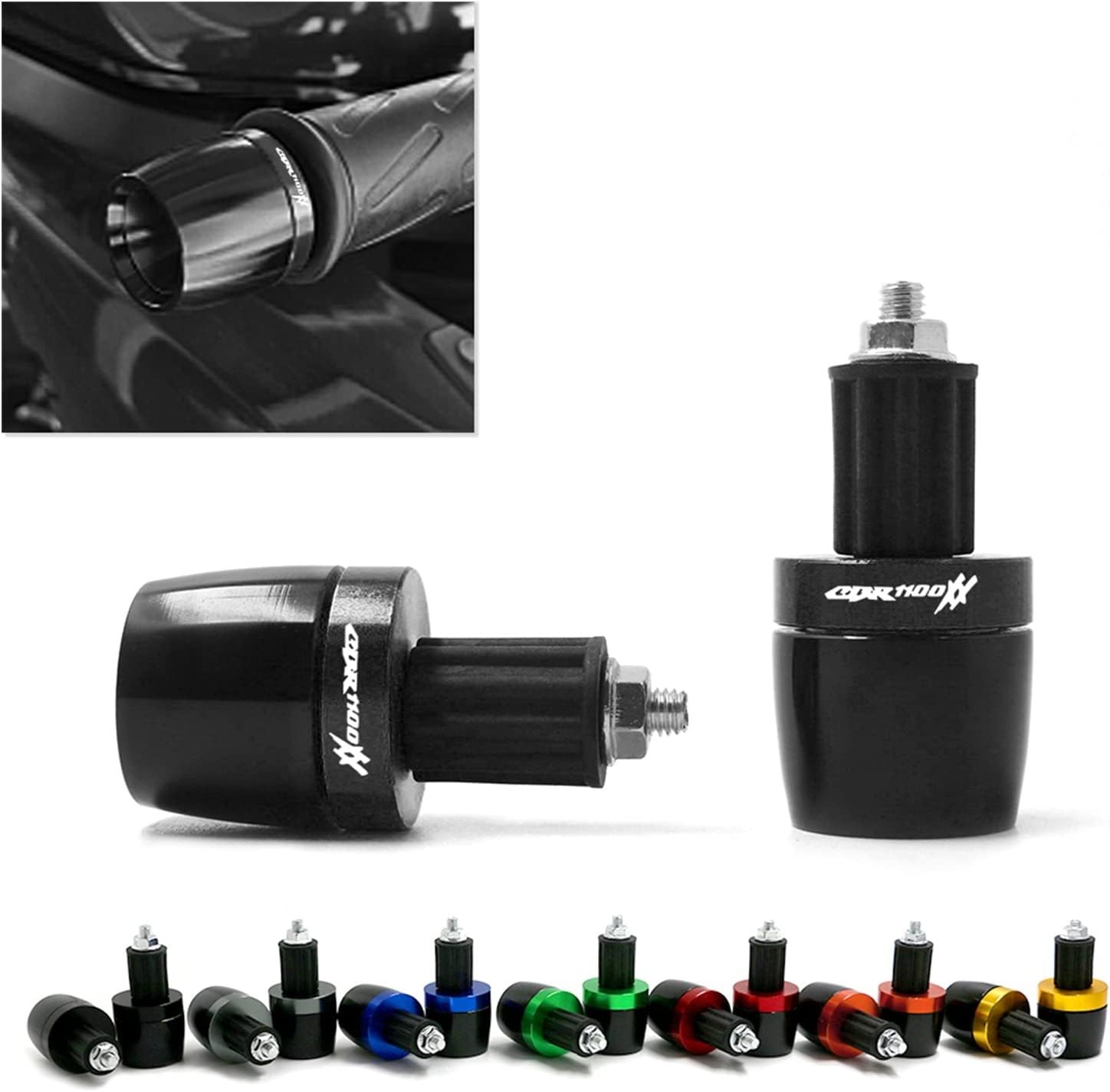 VIVM for Honda for CBR 1100xx for CBR1100xx 7/8" 22mm Universal Motorcycle CNC Handle Bar Grips Ends Handlebar Counterweight Cap Plug Slider Handle Grip (Color : 6)