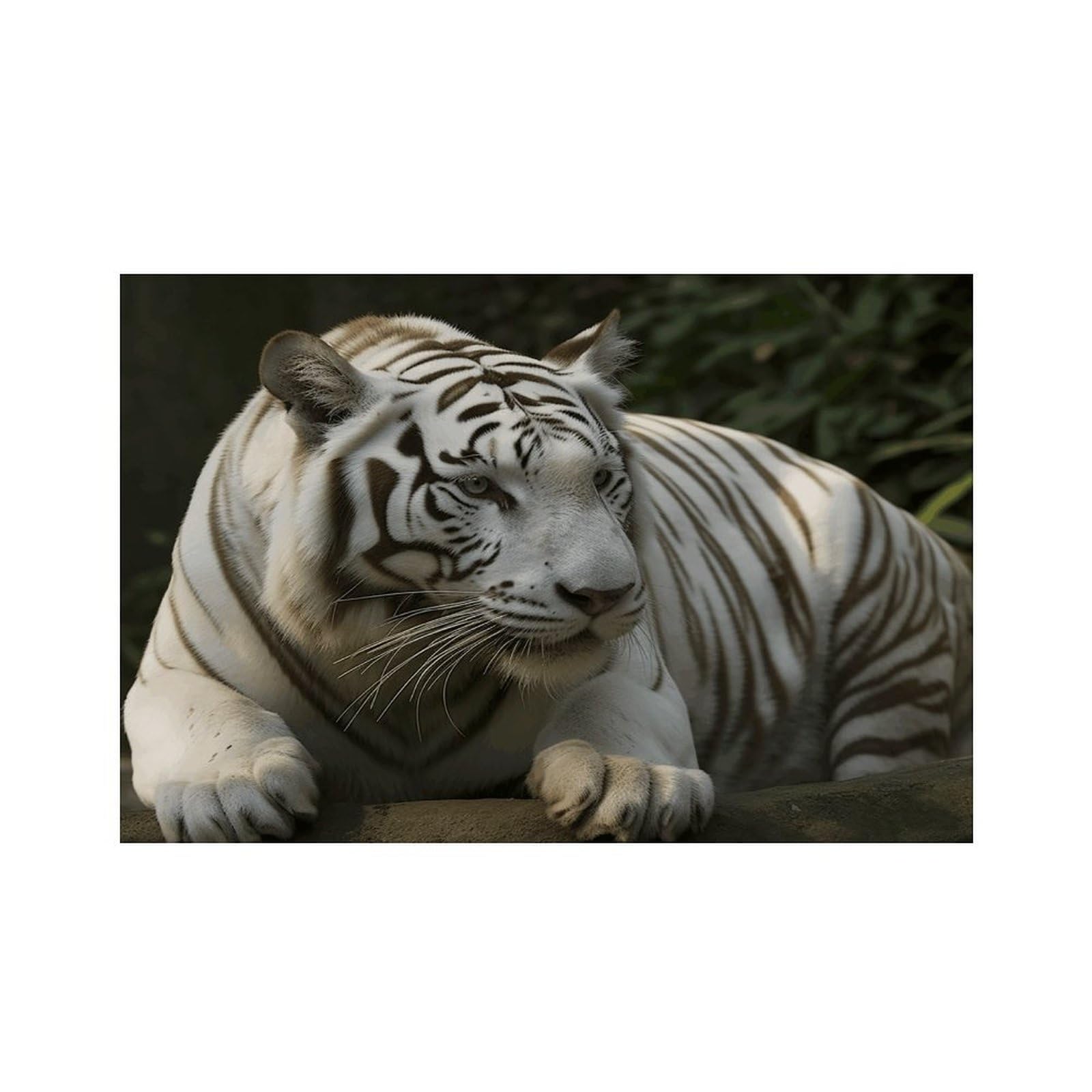 White Bengal Tiger Placemats Non-Slip Heat Resistant Table Mats Flax Washable Cloth Place Mats Easy to Clean Premium Placemat for Kitchen Dining Table Decor Party Outdoor