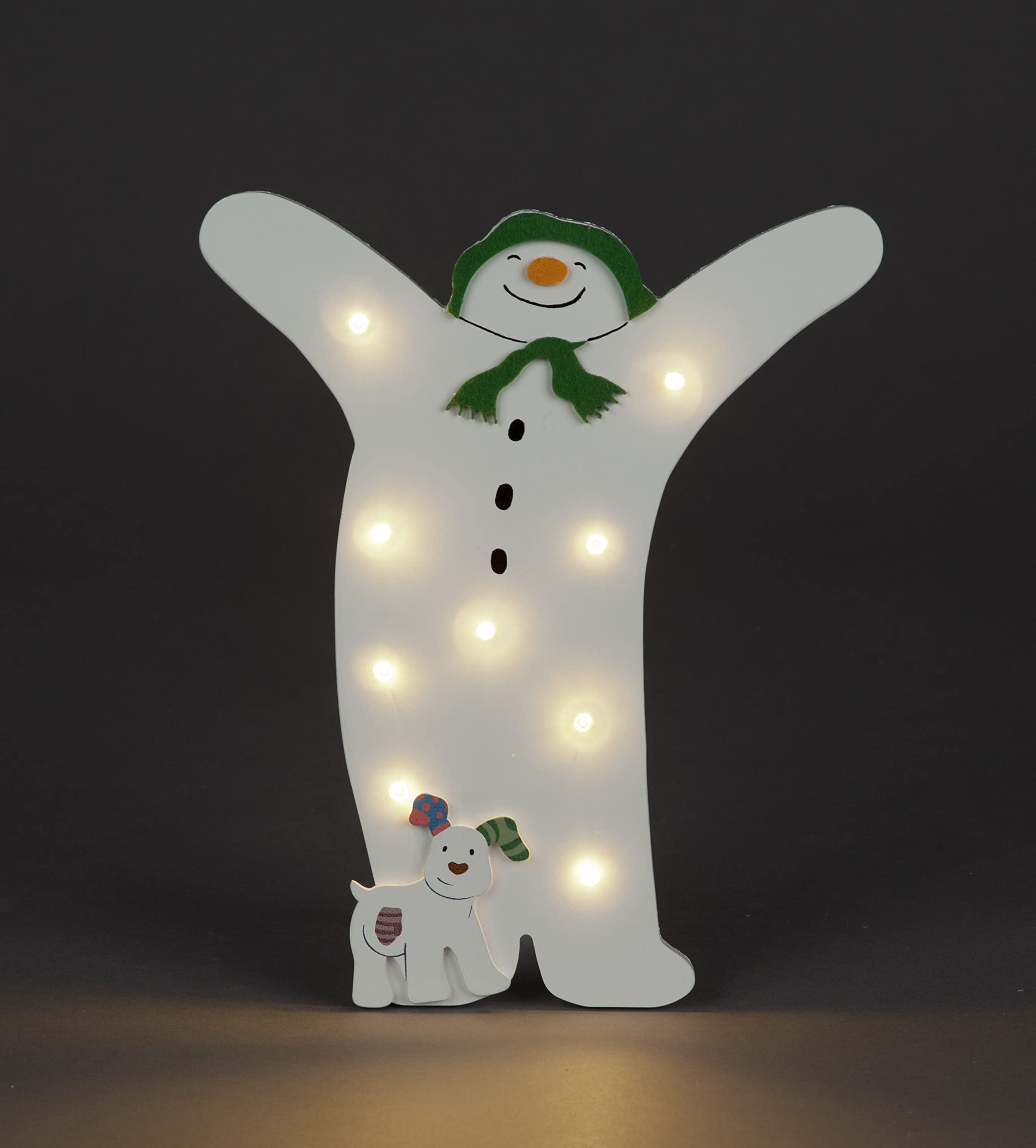 The Snowman White Wooden Ornament B/O 25cm