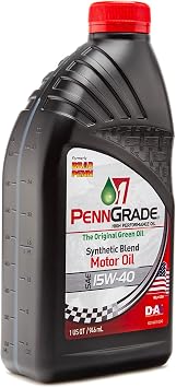 PENN GRADE 1, 71586, Synthetic Blend High Performance Oil SAE 15W-40, 1 Quart (12 Pack)