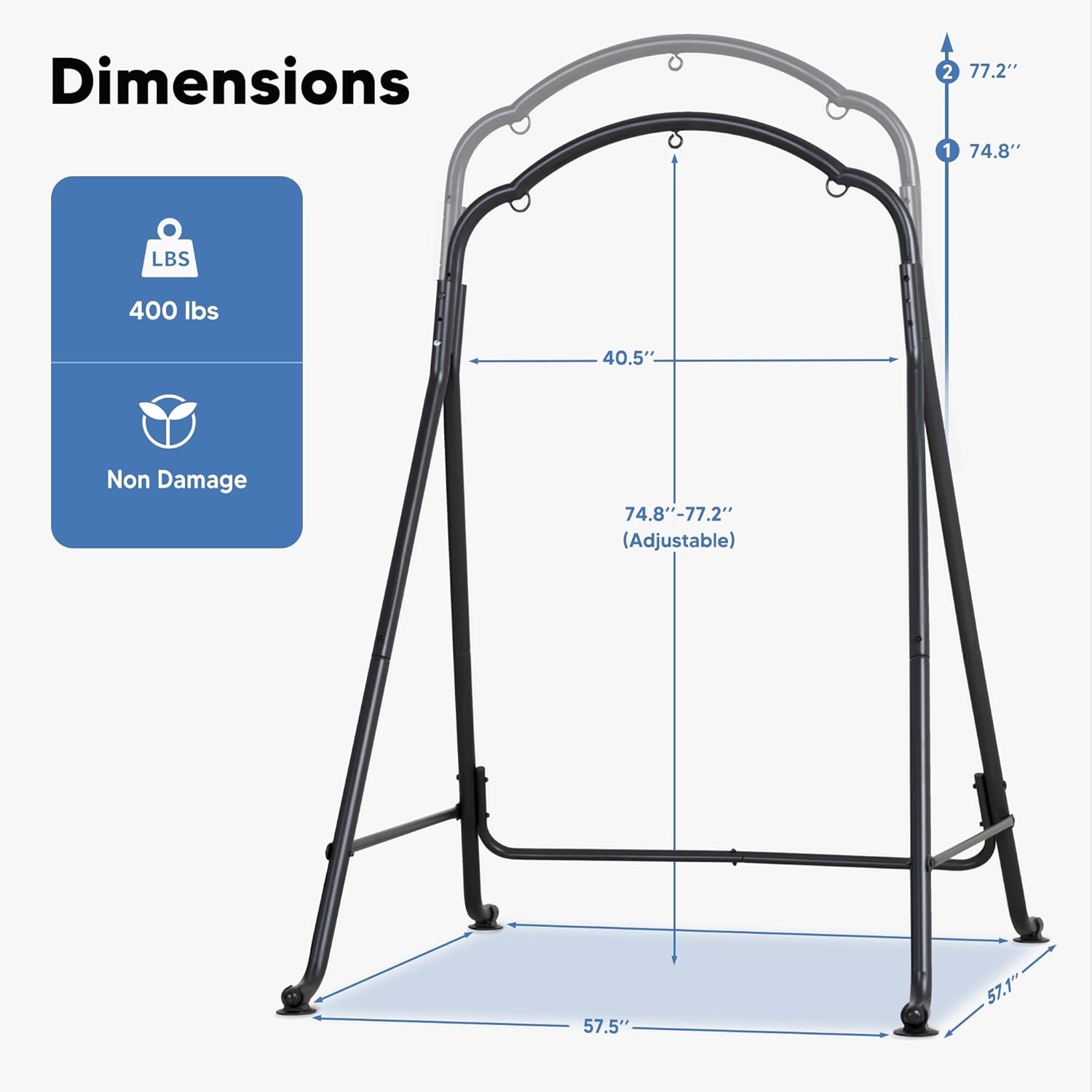 SUNCREAT Hammock Chair Stand, Heavy-Duty Steel Swing Stand, 400lbs Capacity, Multi-Use Hanging Chair Stand for Outdoor Indoor, Hammock Chair not Include, Black 6 6167GwLu68L. AC SL1500
