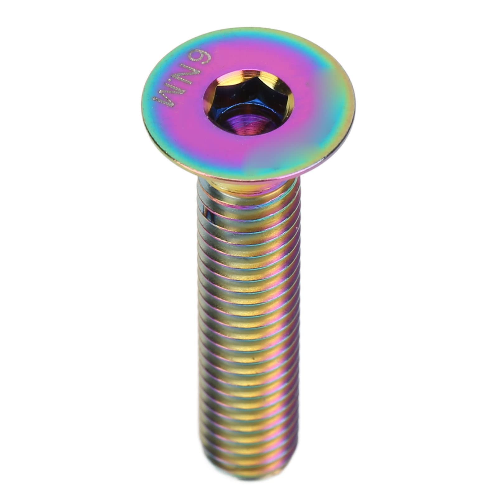 Bike Stem Bolt Screw, M6x30mm Headset Stem Top Cap Bolts Flat Head Titanium Alloy Headset Top Cap Fixing Bolt Accessory for Bike Repair (Colorful)