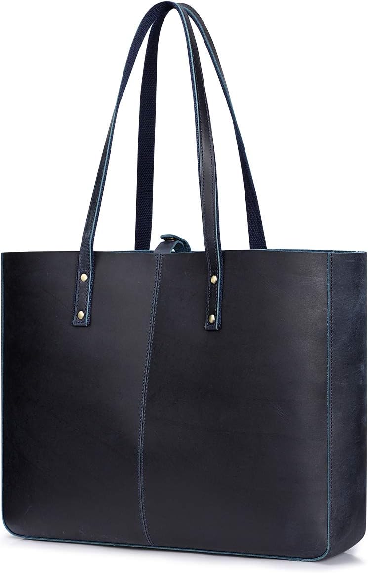 S-ZONE Genuine Leather Shoulder Tote Bag for Women Large Handbag Work Purse | Genuine Leather, Shoulder, Large, Work - Image 8