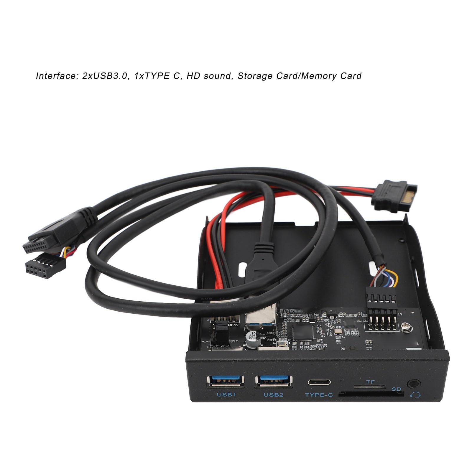 Panneau Avant USB 3.0 Pour Baie PC 3.5" - 2 Ports USB 3.0, Câble 19 Broches, Plug & Play