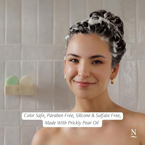 Miniatura 3 de Nopalera Barra de champú, equilibrio y reparación, para cabello graso, color seguro, sin parabenos, silicona y sulfato, hecha con aceite de tuna