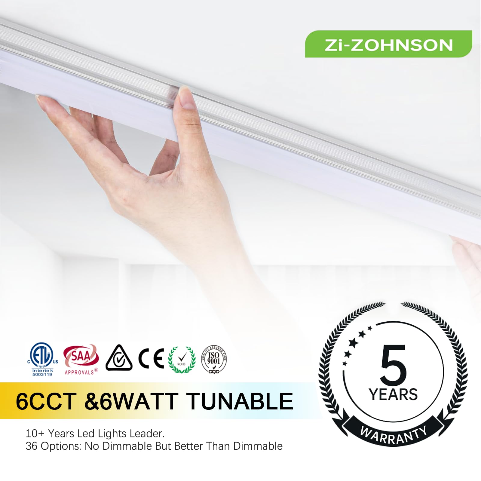 6 Pack 4FT LED Shop Lights for Garage Ceiling 30W 4500LM 3000-6500K Tunable T8 Tubes Lights Daylight White — view 5