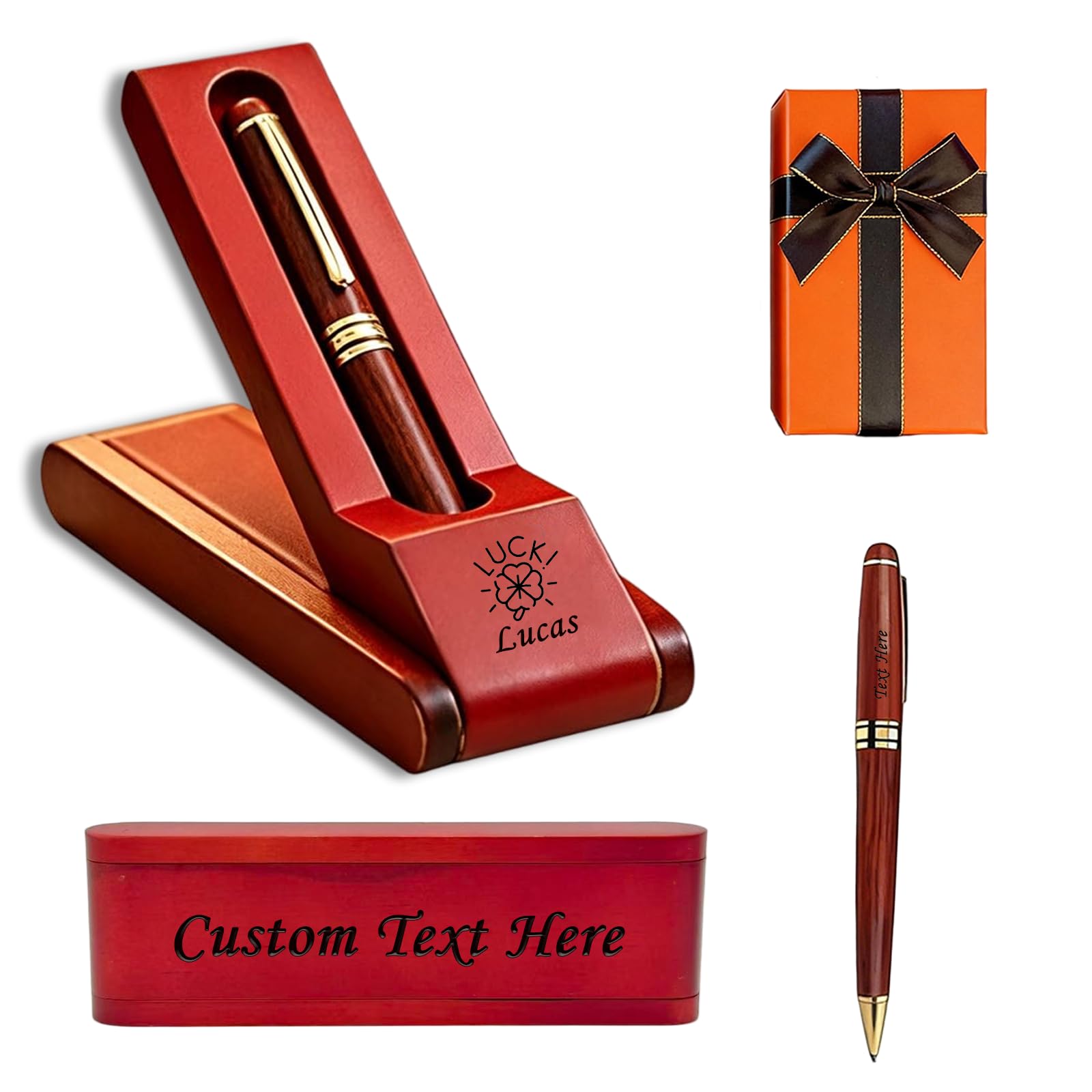 VYP Personalised Pen Set with Name Engraved,Graduation Gifts(Beech wood)