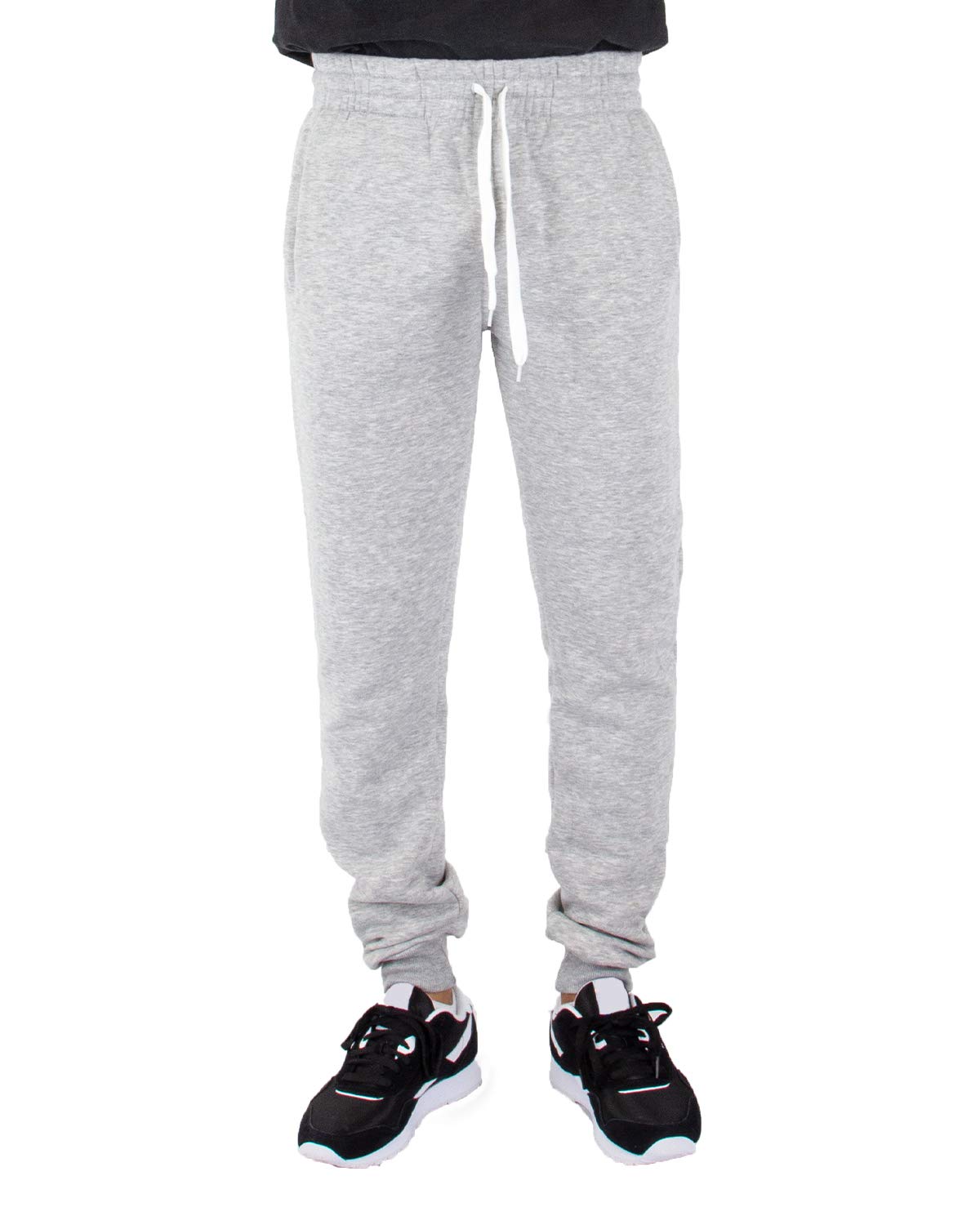 Shaka Wear Mens Joggers Sweatpants - Medium Heavy Cotton Fleece Slim Fit Full Length Casual Pants Sports Workout