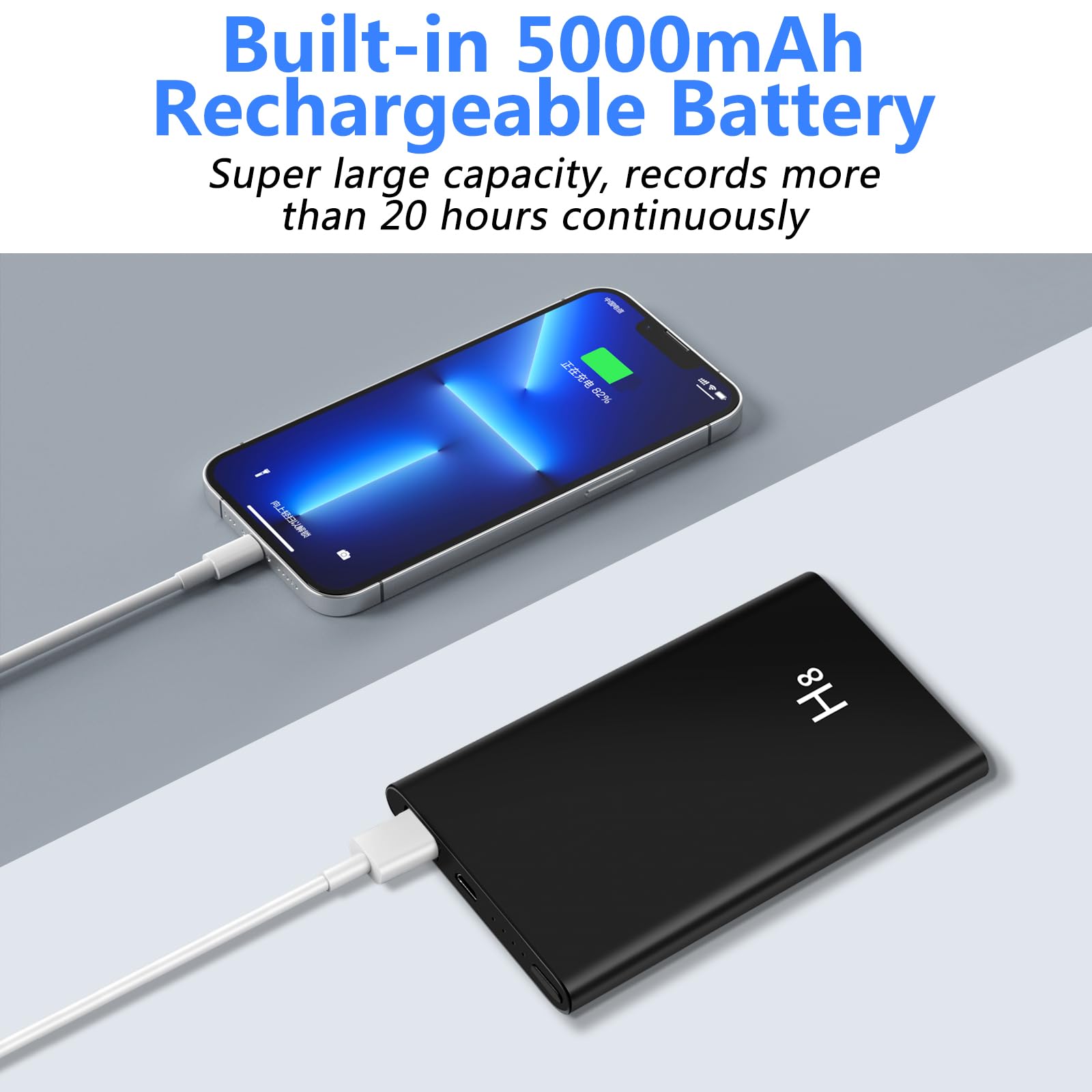 Cámara Espía HD 1080P, Mini Camara Oculta Camaras Espias 20 Horas de Grabación Portátil Cámara Vigilancia para Coche, 5000mAh Power Bank Micro Videocamara con Visión Nocturna Detección De Movimiento