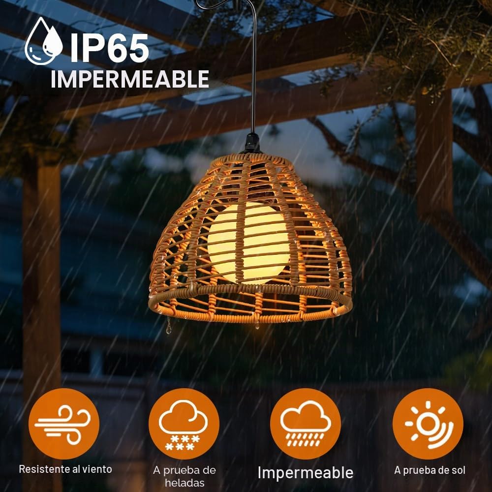 Farolillos Solares Exterior, 2 Piezas Lampara Solar Exterior Jardin, IP65 Impermeable, para Patio, Porche, árboles, Césped, Decoración de Caminos, Camping