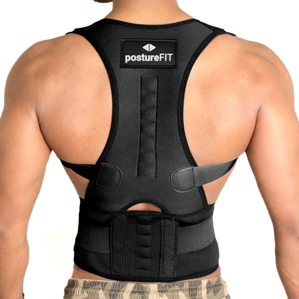 Harekrishna Fashion Unisex Magnetic Lower and Upper Back Pain Relief Support Brace Posture Corrector Therapy Shoulder Belt (Black; Medium)