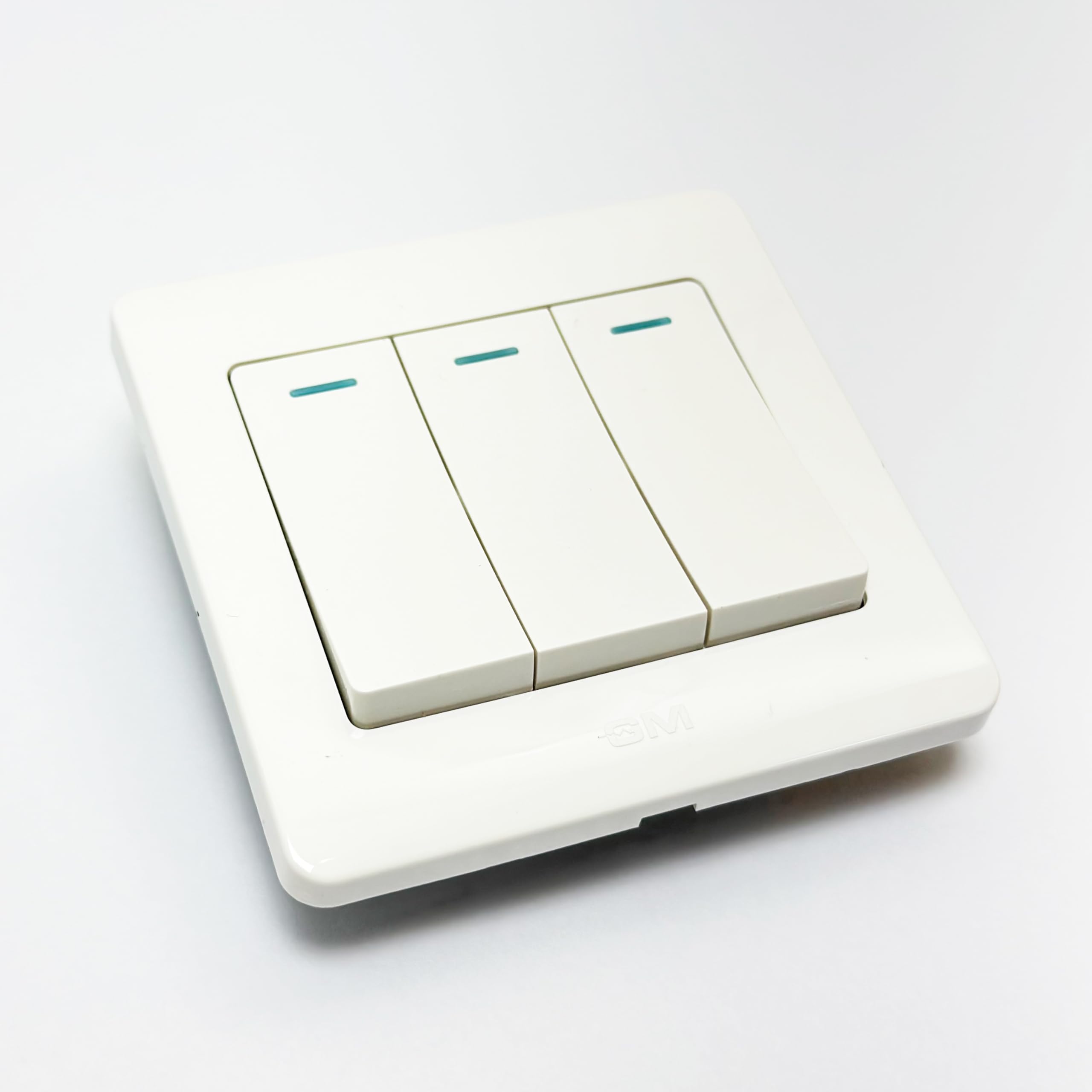 G5 3 Gang 1way Big Button Switch 16a 131-gl Glossy White