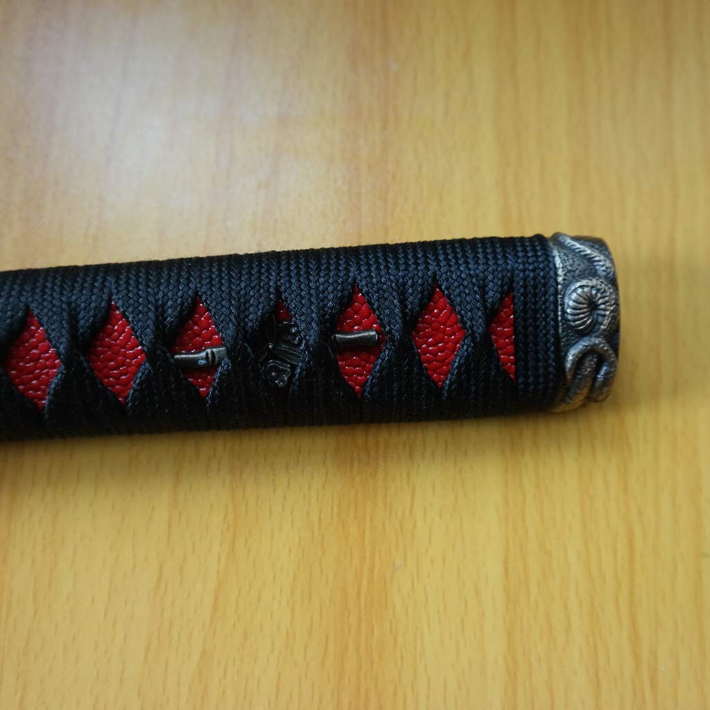 Sword Handle Tsuka 10.2in Alloy Copper Iron Fittings Imitation Real Samegawa