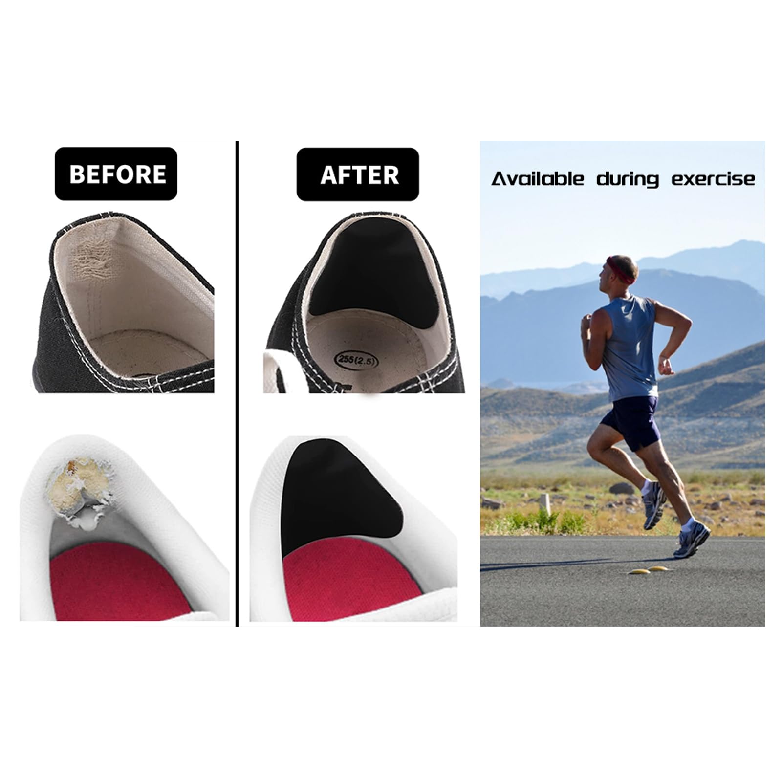 8 pcs de parches para reparación de zapatillas, parche adhesivo para talón, agujeros zapatillas, parche para de talones, parche de agujeros zapatos, la mayoría de los tipos de zapatos, Blanco